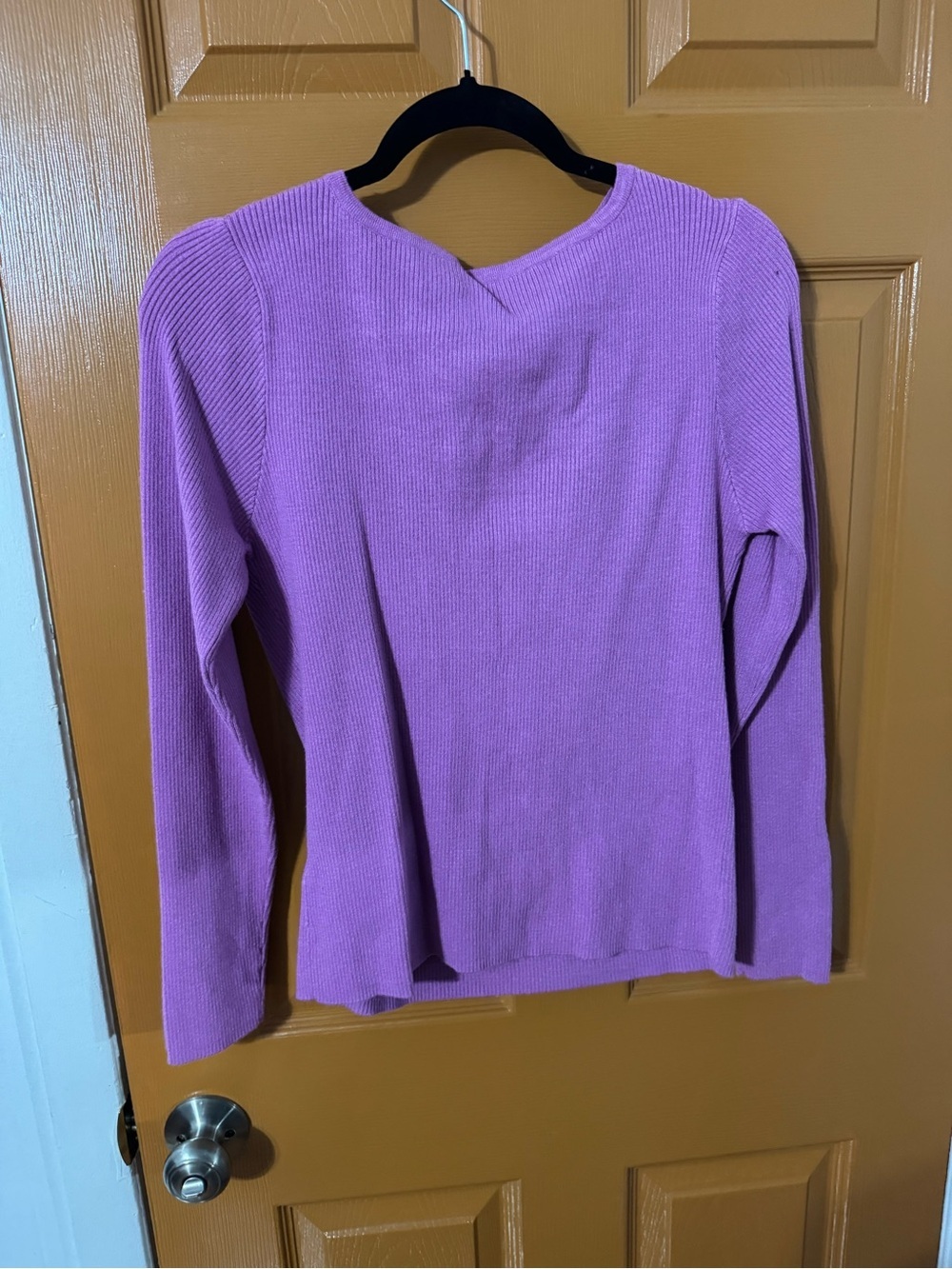 Belldini Purple Ribbed Twist-Neck Top - Picture 2 of 3